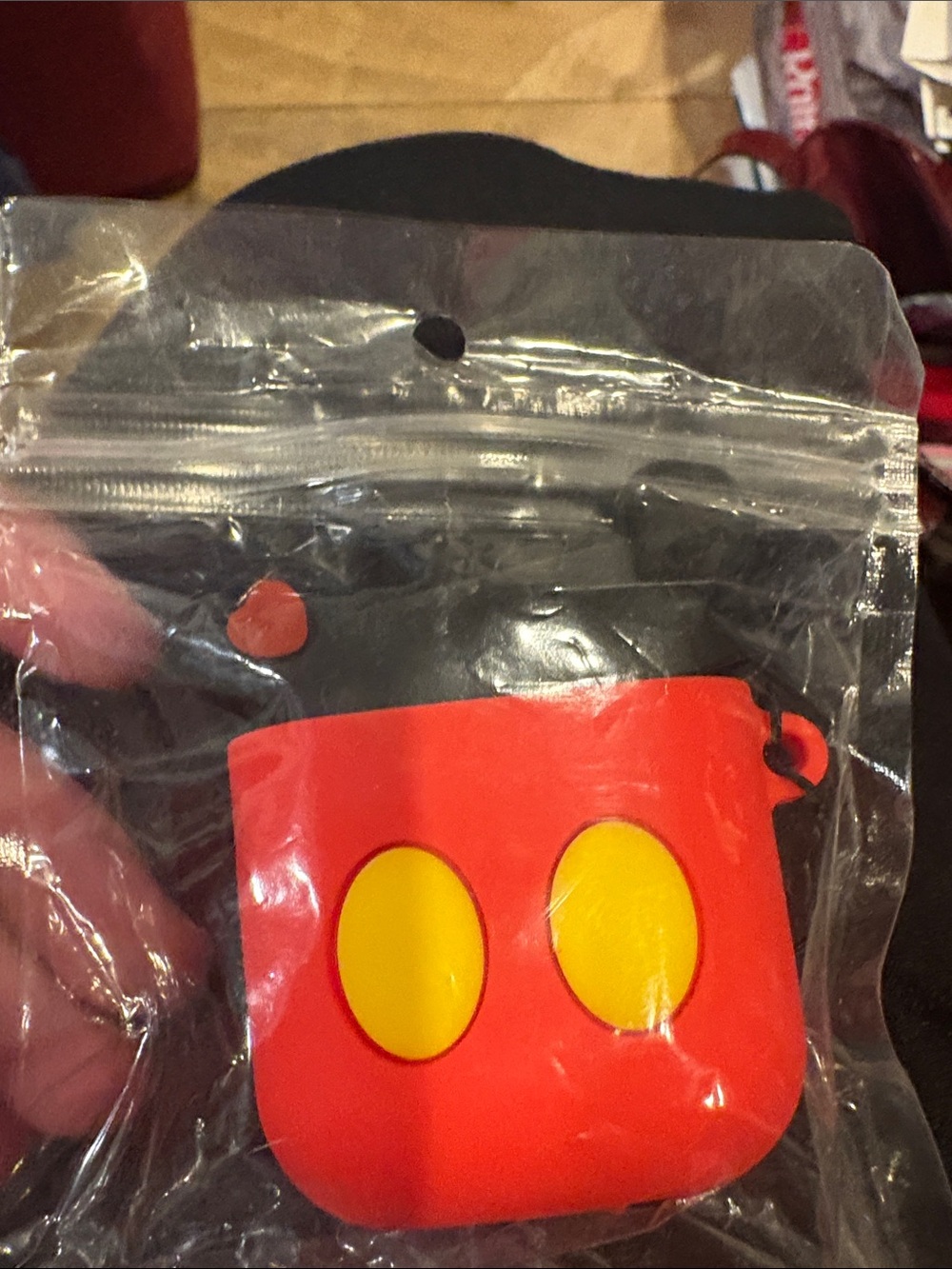 Red Silicone AirPods Case with Yellow Accents